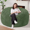 Homguava 5 FT Bean Bag Chair,5' Big Bean Bag,Giant Bean Bag Chairs for Adults with Memory Foam Filled,Comfy Large Beanbag Chairs Soft Bean Bag Sofa with Dutch Corded Plush Cover-Green
