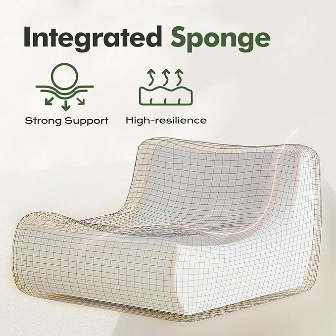 Bean Bag Loveseat Chair Big Sofa Beanbag Chair for Adults Fireside Chair Bean Bag Lounger with Memory Foam Filled for Home,Apartment or Gaming Venue（Green Teddy）
