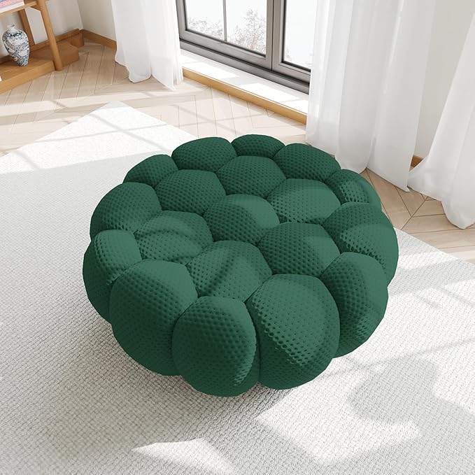 WJShome Bubble Couch,41.34'' Single Sofa,Mesh Fabric Lazy Floor Sofa, 3D Honeycomb Shape Curved Couch for Living Room, Office, Apartment (Green)