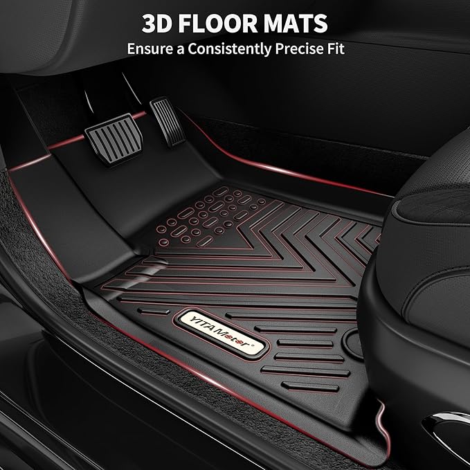 YITAMOTOR Floor Mats Compatible with 2021 2022 2023 2024 2025 Ford Bronco Sport 4-Door, All Weather Protection Custom Fit Black 2 Row Floor Mats Liner Set