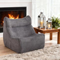 Bean Bag Chairs, Giant Bean Bag Chair for Adults, Memory Foam Lounge Chair, Comfy Lazy Floor Chair, Bean Bag Sofa for Living Room, Bedroom and Office, Single Bean Bag (Grey)