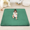 PAPAMAT 1.3" Thick Baby Floor Play Mat 50x50, Basic Padded Foam Mat for Tummy Time Crawling, Non Slip Cushioned for Babies Toddlers Infants Kids (Dark Green)