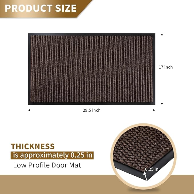 Yimobra Doormat Outdoor Indoor Entrance 29.5 x 17, All-Season All-Weather Front Door Mat, 100% Waterproof Welcome Matt for Floor Garage Outside Entry, Stain and Fade Resistant