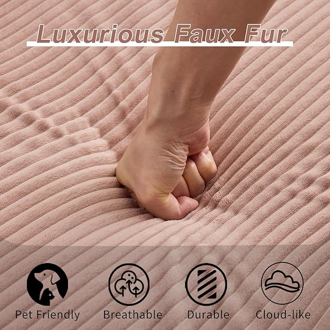 118" Oversized Convertible Floor Sofa Bed, Boneless Foldable Mattress Cloud Couch with Pillow Back & Armrest, Fold Out Floor Couch with Cup Holder for Living Room Bedroom Lounge, Corduroy, Pink