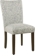 HomePop Parsons Classic Upholstered Accent Dining Chair, Set of 2, Gray and Cream