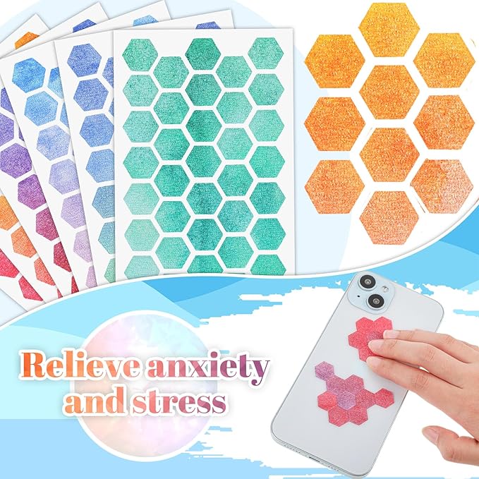 Gersoniel 18 Pieces Anxiety Sensory Stickers Textured Strips Toys Anti Stress Tactile Rough Sensory Strips Adhesives Anxiety Relief for Adults Teens Office Desk Classroom(Stylish Style)