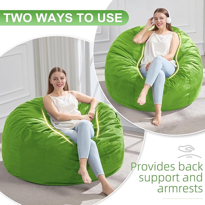 Hobestluk 3FT Bean Bag Chair Giant Bean Bag Chairs for Adults Large Bean Chairs with Removable Cover, Beanbag Chair with Filler, Adult Bean Bag Chairs for Living Room, Bedroom
