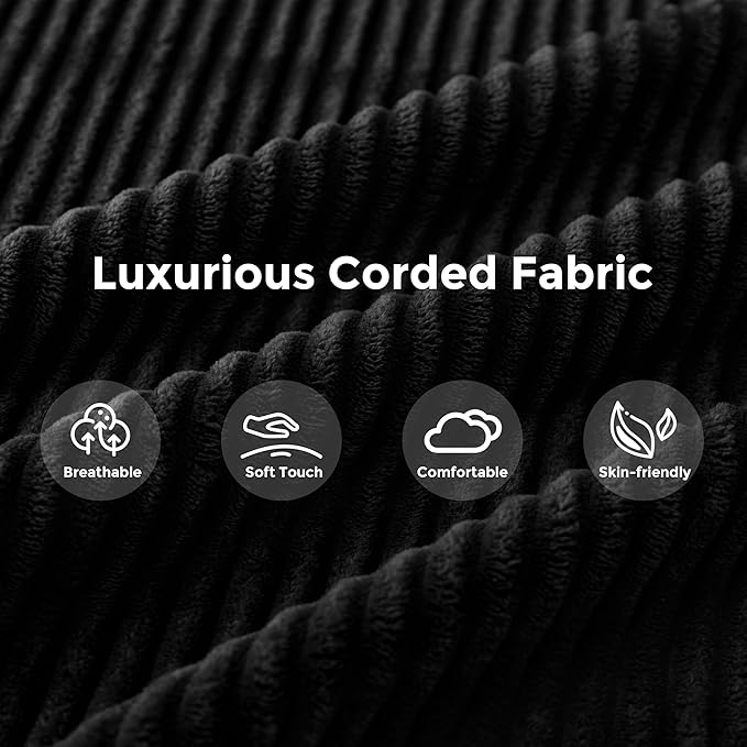 MAXYOYO Oversized Chaise Lounge Sofa, Upholstered Lounge Chair with 3 Pillows Indoor, Tufted Boneless Sofa Couch with Ottoman, Deep Seat Sleeper Chair for Living Room, Bedroom, No Assembly, Black