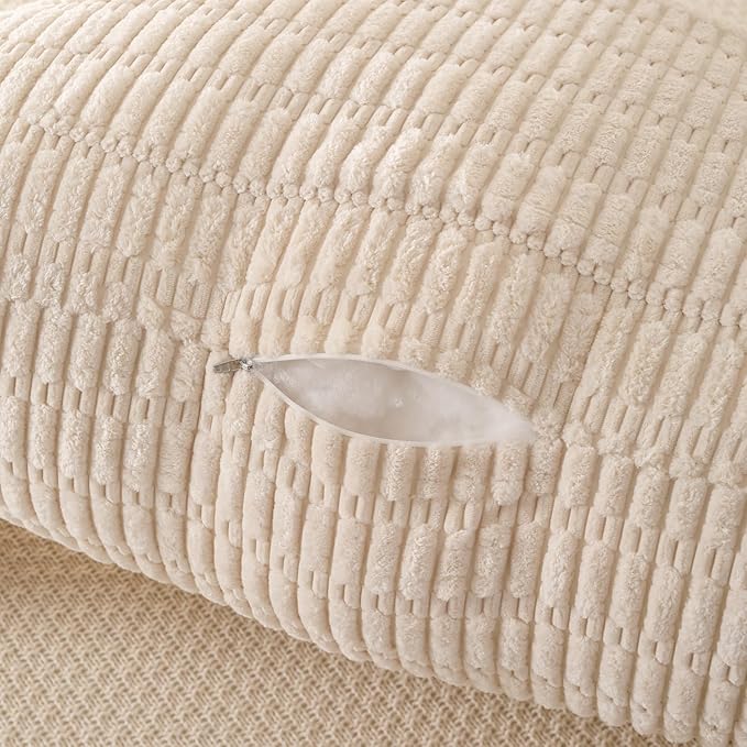 PAJEO Reading Pillow for Sitting in Bed, Large Backrest Reading Pillow with Arm Rest,Back-Rest Support Cushion for Sit Up on Couch, Sofa, and Floor, Dorm Essentials (Cream Corduroy, Standard(17"))