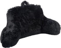 Klear Vu Shaggy Reading Pillow Back Rest Body Pillow for Adults and Kids, Lumbar and Arm Support on Bed, Chair, Couch, Sofa and Floor, 30" x 21", One Size, Black