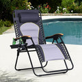 Sophia & William Oversized XL Zero Gravity Chair Padded Folding Lounge Chair with Cup Holder, Support 400 LBS, Grey
