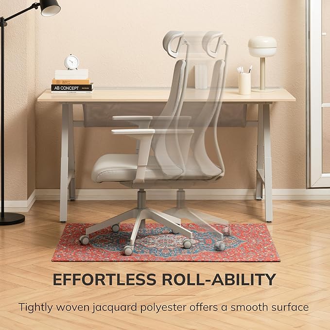 Anji Mountain Rug'd Office Chair Mat for Carpet & Hardwood Floor - Jacquard Woven Top, Anti-Slip Backing, Low Pile, Floor Protector Desk Chair Mat, Office Rugs for Rolling Chairs (36 x 48)