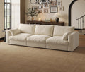 Cloud Modular Sectional Sofa Couch, 99" Oversized Sectional Couches for Living Room, Cloud Modular I-Shaped Sofa with Chaise, 3 Seater, Chenille, Beige