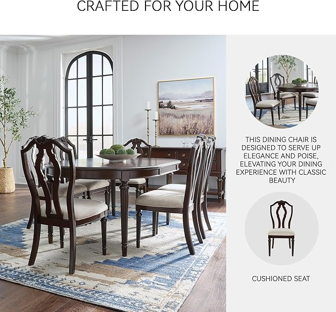 Signature Design by Ashley Lavinton Traditional Upholstered Dining Chairs - Tan (Set of 2)