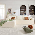 Opiesit 108" Boneless Couches for Living Room, Modular Sectional Sofa with Oversized Chaise, L-Shape Cloud Couch with Deep Seat, High-Density Memory Foam, No Assembly Required, Plush Corduroy Beige