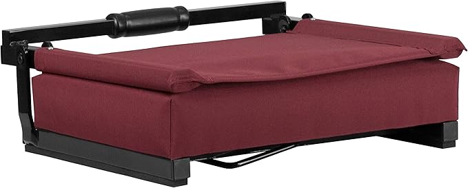 Flash Furniture Grandstand Portable Stadium Seats for Bleachers or Benches, Folding Padded Stadium Chairs with Handle, Pack of 2, 500 lb. Weight Capacity, Maroon
