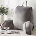 StarAneer Reading Pillow for Sitting in Bed Adult,Back Pillow for Bed Sitting Up,Backrest Back Support Chair Pillow, College Dorm Essentials for Girls and Boys, Velvet Grey L