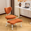 FLEXISPOT Cross Legged Office Chair Armless Kneeling Desk Chairs for Meditation ADHD Yoga Wide Criss Cross Chair with Wheels Vanity Chair for Girls Women Living Room Bedroom Study Small Space, Orange