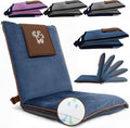 Adjustable Japanese Floor Chair with Back Support for Adults | Premium Meditation Chair for Seating, Yoga & Gaming -Folding Backjack Floor Chair with 6 Recline Positions, Thick Padding & Vegan Leather