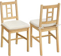 VASAGLE Wooden Dining Chairs, Set of 2, Kitchen and Dining Room Chairs, Removable Cushion, Curved Back, Each Supports 264 lb, Golden Oak UKDC150N01