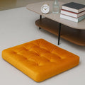 Velvet Floor Pillow,Square Large Pillows Seating for Adults, Orange Tufted Cushions for Meditation Yoga Tatami Living Room Chair Booster Machine-Washable & Dryer-Safe, Orange, 22x22 Inch