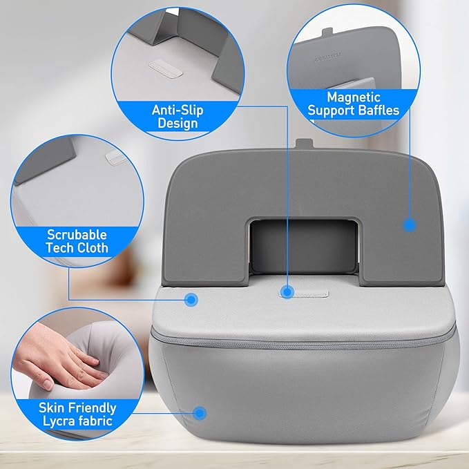 Lap Desk with Cushion - Ultra-Thick, CoolFoam 7 to 14.2 inch Laptop Tablet Stand - Washable Lycra Lap Pad Pillow Desk iPad Stand Phone Holder for Bed, Couch, Sofa, Home, Office, Gift Ideas