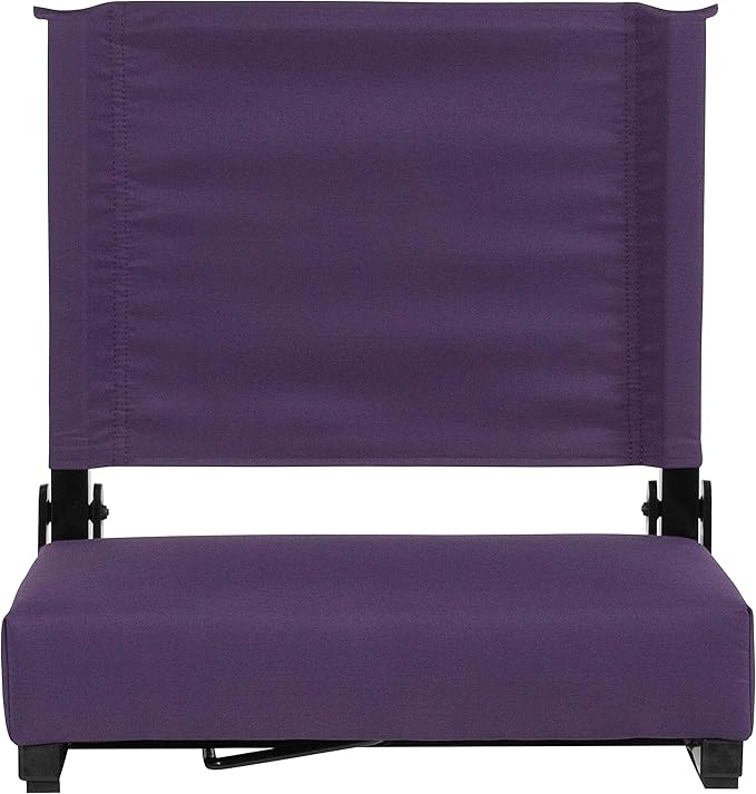 Flash Furniture Grandstand Portable Stadium Seat for Bleachers or Benches, Folding Padded Stadium Chair with Carrying Handle, 500 lb. Weight Capacity, Dark Purple
