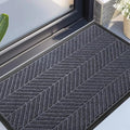 XADP Front Door Mat 47"x32" Indoors Outdoors Welcome Mats, Waterproof Non-Slip Rubber Backing Heavy Duty Doormat Outside Entrance, Low Profile Entryway Rugs Floor Mat for Patio, Pattern A Grey