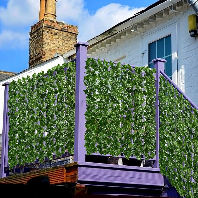 DearHouse 68.9x157.5in Artificial Ivy Privacy Fence Wall Screen, Artificial Hedges Fence and Faux Ivy Vine Leaf Decoration for Outdoor Garden Decor