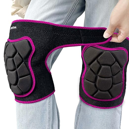 Working Knee Pads for Men Women, Thick Foam Kneepads for Gardening House Cleaning, Safety Knee Pad for Mechanic Carpenter Painter, Soft Lightweight Pink Knee Cushion for Adult, Rose Red M (1 Pair)