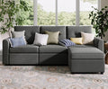 LINSY HOME Modular Sectional Sofa Oversized, Rubik III Removable Cover Living Room Couches with Storage Deep Seat & Ottoman Chaise L/U Shaped Sofa Modern Couch (Dark Grey, 3 Seats & 1 Ottoman)