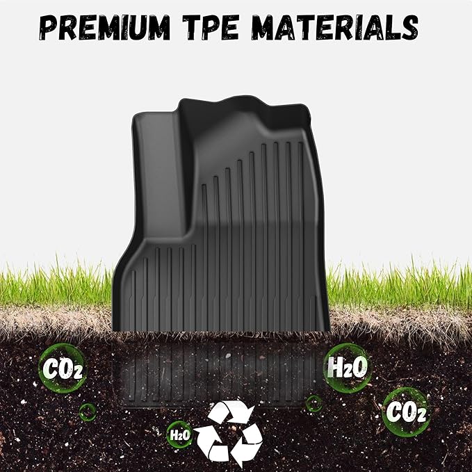 Floor Mats Trunk Mat Fit for Tesla Model Y Juniper 2025 2026 (5-Seat), TPE All Weather Floor Liners Trunk Liner Cargo Mat for Model Y Accessories 4PCS