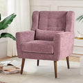 CHSICFOR Modern Accent Chair, Upholstered Arm Chair with Waist Pillow, Single Sofa Chair for Living Room Bedroom Small Spaces (Purple)