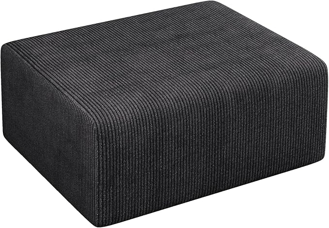 Furnimart 41" Big Oversized Ottoman for Modular Sectional Sofa Bed, Modern Boneless Large Ottoman Compression Footstool Cloud Couches for Living Room, No Assembly Corduroy Black