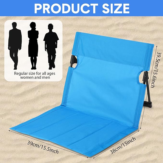 Jetec Foldable Floor Backrest Chair Portable Camping Chair with Storage Bag Light Weight Lazy Seat for Indoor Outdoor Bed Ground Park Lawn Concerts Beach Hiking