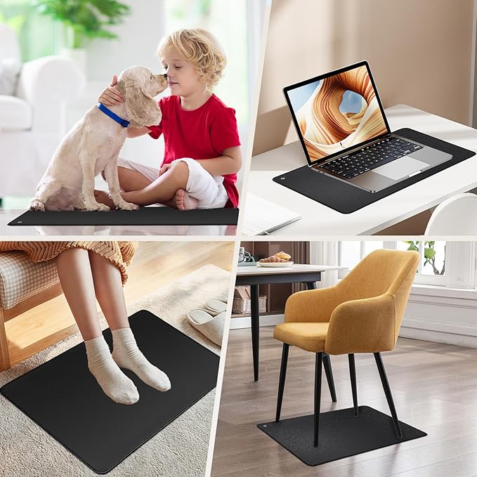 Grounding Mat, Grounding Mat for Bed Feet with 15ft Cord, 35.4x23.6 inches Grounding Pad for Bed, Improves Sleep Energy Wellness