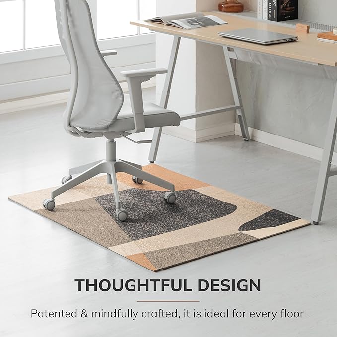 Anji Mountain Rug'd Office Chair Mat for Carpet & Hardwood Floor - Jacquard Woven Top, Anti-Slip Backing, Low Pile, Floor Protector Desk Chair Mat, Office Rugs for Rolling Chairs (40 x 54)