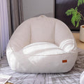 Giant Bean Bag Chair for Adults, Teens and Kids, Cozy Fluffy Corduroy Beanbag Chair with Filler, Large Floor Lounge Sofa for Living Room, Bedroom, Dorm, Gaming and Reading（L-White）