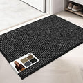 JSEI Dirt Trapper Door Mat 20"x32" Non-Slip Washable Entrance Mat, Dog Doormats, Absorbent & Fade-Resistant Floor Mats, Low Profile Welcome Mats for Entryway, Front Door, and Inside Entrance, Black
