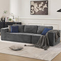 Furnify 106" 3-Seater Sofa, Cloud Modular Sofa with Certified Foam, Upholstered Floor Sofa with Deep Seat, Upholstered Sofa for Bedroom Living Room, No Assembly Required (Plush Corduroy Fabric, Grey)