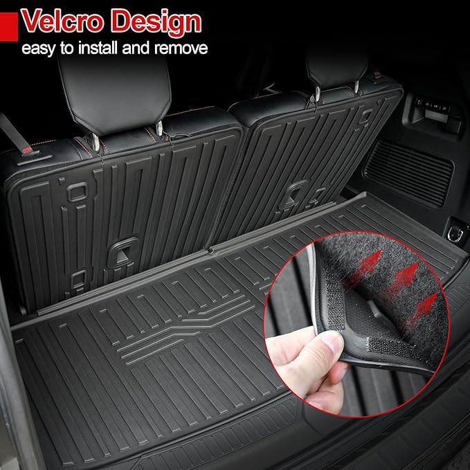 Floor Mats for 2020-2025 2026 Ford Explorer Accessories, Cargo Mat with Backrest Mat All Weather TPE Waterproof for Ford Explorer 6 Passenger Captain Seat ST Accessories 2025 2024 2023