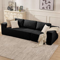 Furnify 106" 3-Seater Sofa, Cloud Modular Sofa with Certified Foam, Upholstered Floor Sofa with Deep Seat, Upholstered Sofa for Bedroom Living Room, No Assembly Required (Black, Teddy Boucle)