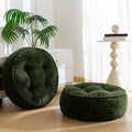 8" Washable Floor Pillow Cushion for Adults, Meditation Cushion Pillow, Large Round Floor Sitting, Removable Tufted Corduroy Cover, for Tatami Living Room or Yoga, 22x22 Inch, 2Pack, Machine Washable