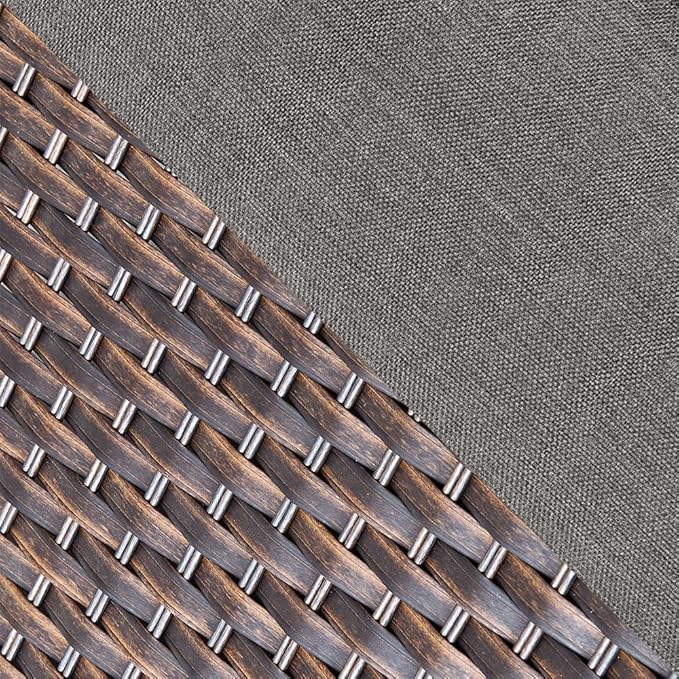 moosprr Luxury Outdoor Swivel Rocker Patio Chairs Set of 2, High Back Swivel Patio Chairs with 6-Inch Thick Cushions, Wicker Outdoor Gliders for Porch, Yard, Deck, Poolside, Brown/Grey