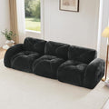 Modular Sectional Sofa with Free Combination,Boneless Floor Couch for Living Room & Lounge,Velvet 3-Seater Sectional Couch with Comfortable Deep Seat,No Assembly Needed