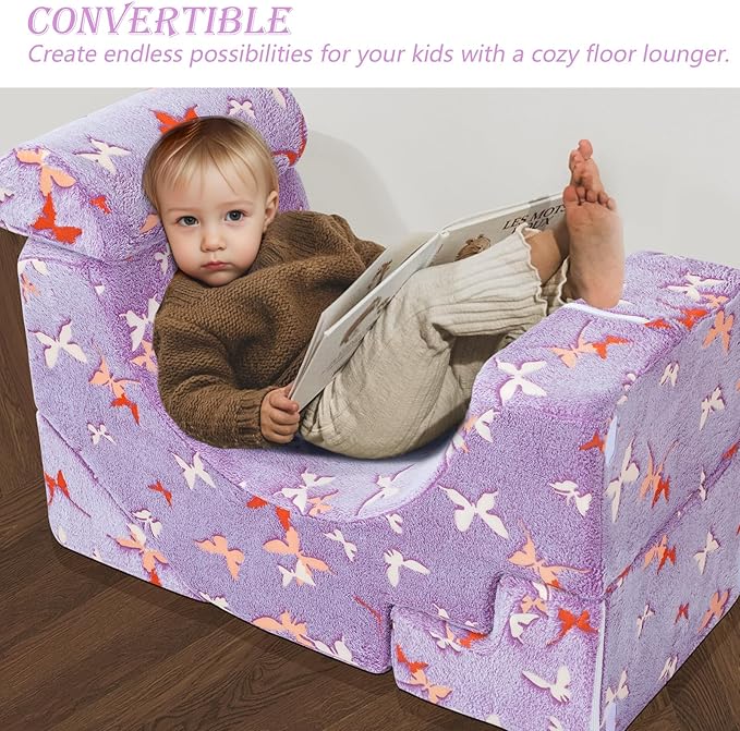 MeMoreCool Foam Climbing Toddler Couch, Modular Kids Sofa with Slide & Stair, Convertible Baby Couch for Playroom, Sectional Furniture for Crawling, Climbing, and Kids’ Play