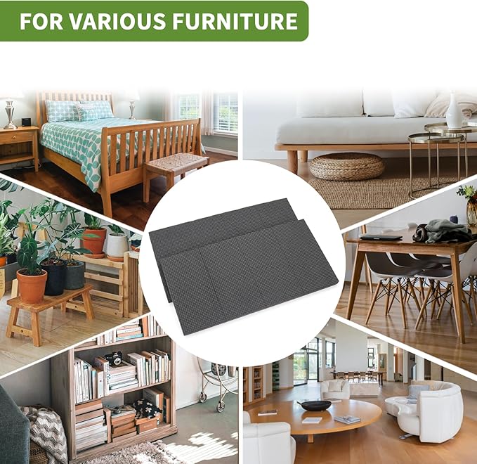 COVERCORNER Non Slip Furniture Pads 32 PCS 2'' Square - Anti Slip Furniture Pads - Self Adhesive Rubber Feet Furniture Feet - Chair Leg Floor Protectors - Keep Furniture in Place