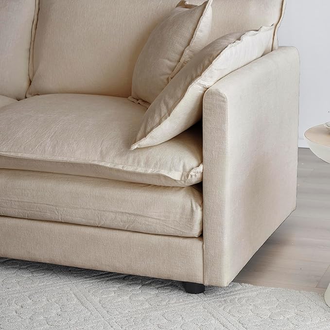 SoarFlash Chenille Sectional Middle Position Sofa,Light Coffee