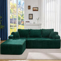 Modular Sectional Sofa Couches L-Shape Couch 3 Seat Modular Sofa Memory Foam Sectional Couches for Living Room, Cloud Couch with Oversized Chaise (Green Stripe, 108" Left Facing Chaise)