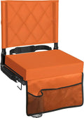 Sheenive Stadium Seats for Bleachers with Back Support, Bleacher Seats with Backs and Cushion Wide, Padded Portable Folding Comfort Stadium Chair with Shoulder Strap, Perfect for Sports Events, Orange